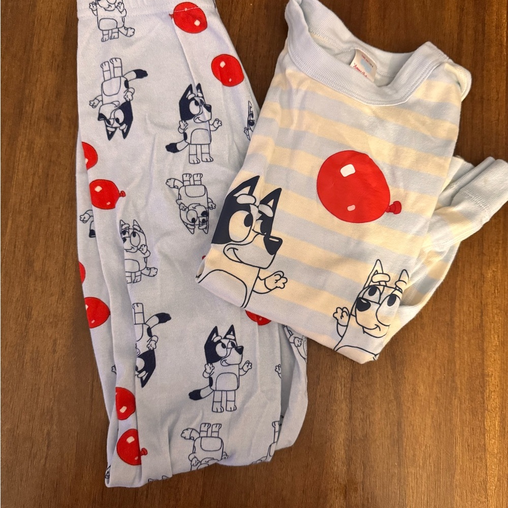 Hanna Andersson Blue and White Kids Pajama Set